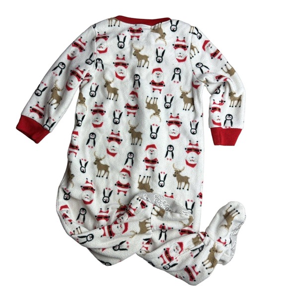 Lot of 3 - Carter's & Child of Mine Christmas Fleece Footed Pajamas - 12 Months - Picture 4 of 12